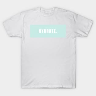 Hydrate, Minimalistic Mint Design T-Shirt